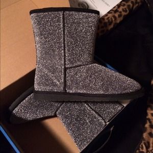 Sparkly silver boots
