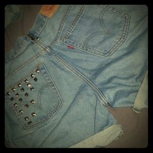 Levi high waisted jean shorts