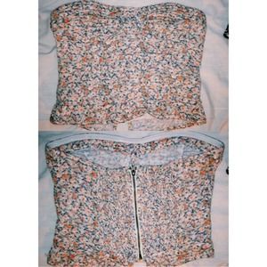 Pink Floral Bustier Top