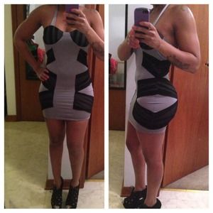 Grey and black party dress