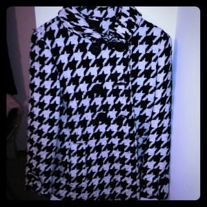 Express houndstooth pea coat