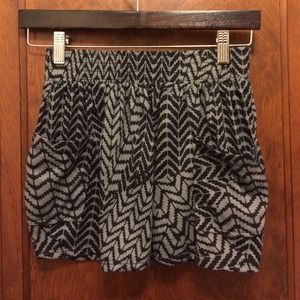 Tribal print gray and black skirt