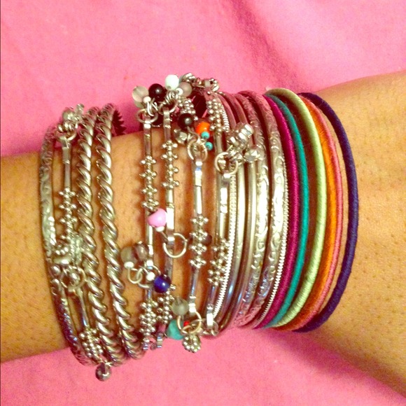 ❌SOLD❌Colorful silver bracelets