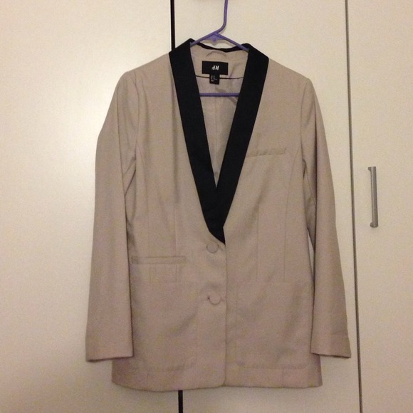Taupe and Black Contrast Blazer