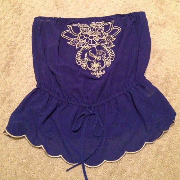 Indigo strapless top - Picture 1 of 3