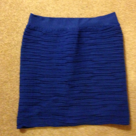 Blue mini pencil skirt