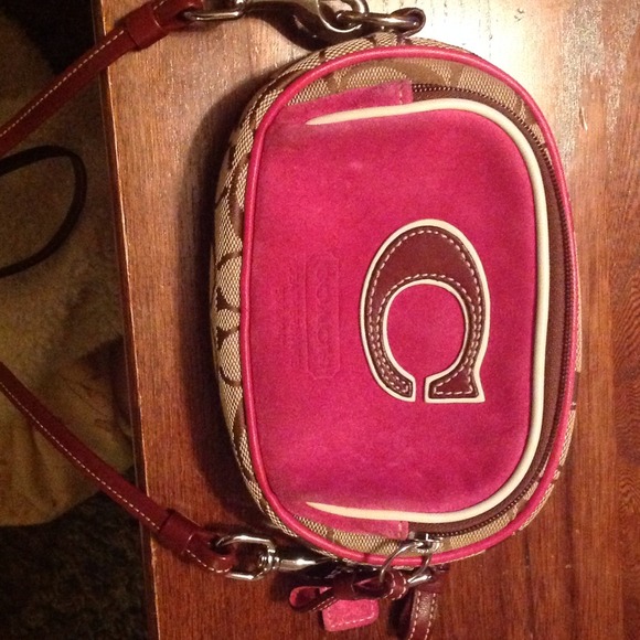 Pink and tan authentic Coach purse.