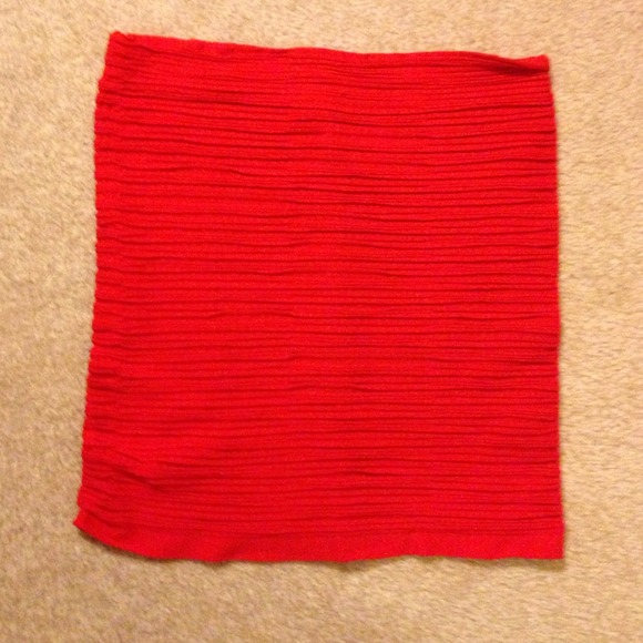 Red mini pencil skirt