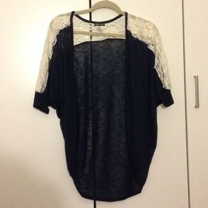 Navy Blue Lace Cardigan