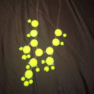 Neon yellow jcrew inspired bubble necklace!