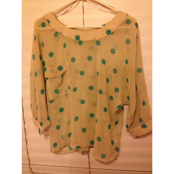 Polka dot chiffon top
