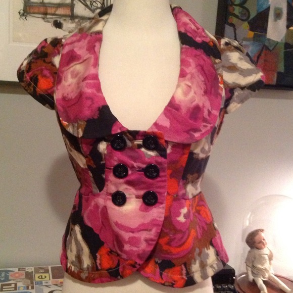 SOLD! Anthropologie Elevenses floral vest jacket - Picture 2 of 4