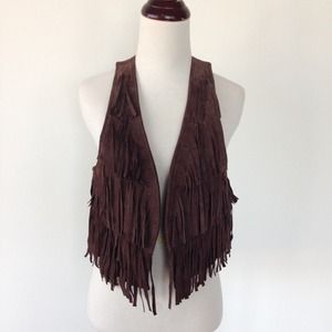 [RESERVED for @katembtgw] F21 leather fringe vest