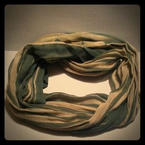 Green and Cream thin Scarf