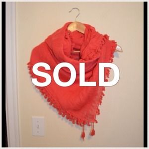 SOLD: Bright Coral Scarf