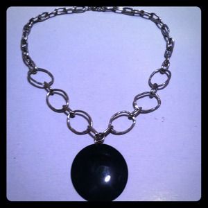 Silver and Black Necklace