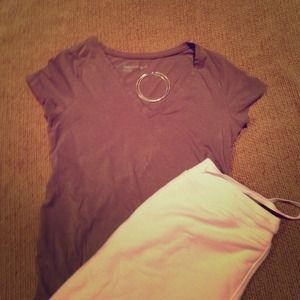 Taupe colored gap maternity T-shirt.