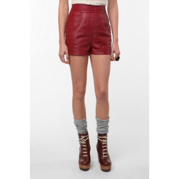 Kova & T Pants - Kova & T red leather shorts