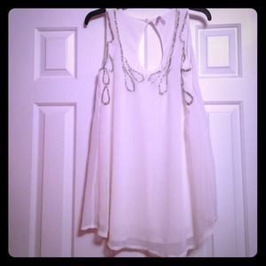White embellished top