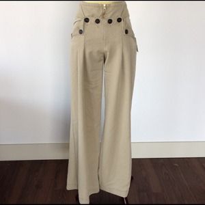 New Anthropologie wide leg button front pants