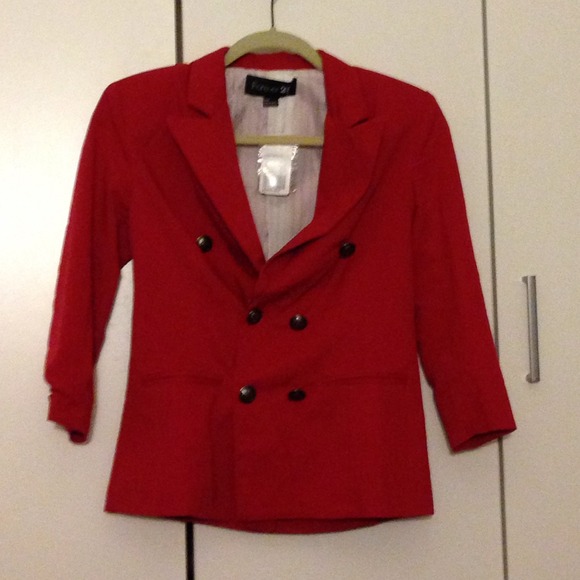 Red military blazer