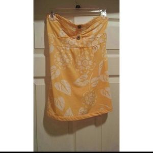 Yellow floral print sleeveless top