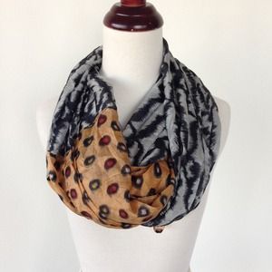 Silk animal mix print scarf