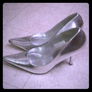 Silver dress shoes