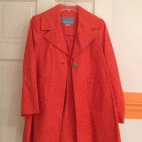REDUCED!! NWOT Ninewest orange fashion trench coat - Picture 1 of 4