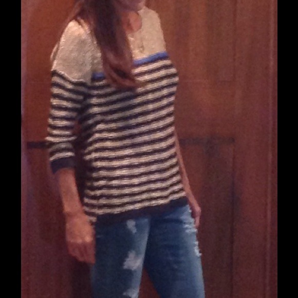 Black & Blue Striped Sweater - Picture 2 of 2