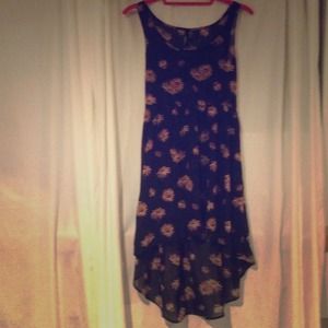 Sheer High low floral print dress