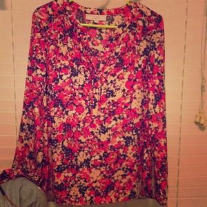 LOFT Woven Henley top