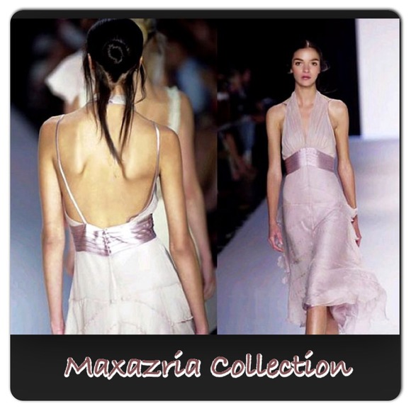 Maxazria Collection pink/peach halter silk dress - Picture 1 of 4