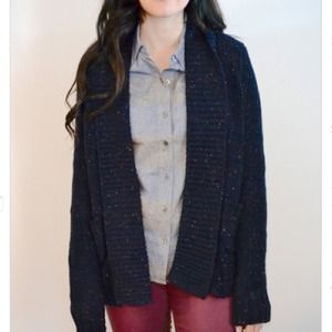 Thick blue knit jacket