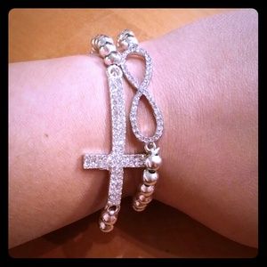 Infinity and Cross Bracelet NWOT