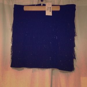 Short black fringe skirt
