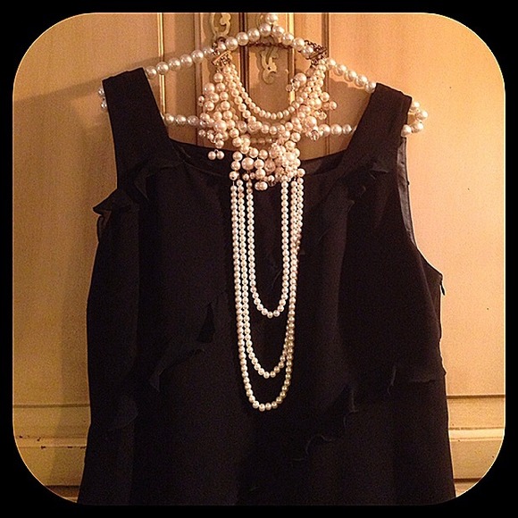 Haute little black dress with chiffon ruffles - Picture 4 of 4