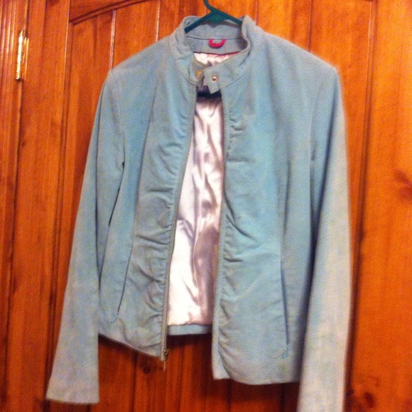 Turquoise blue suede jacket