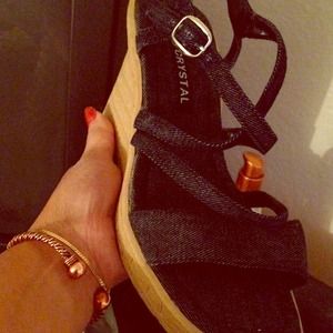 Wedge jean heels