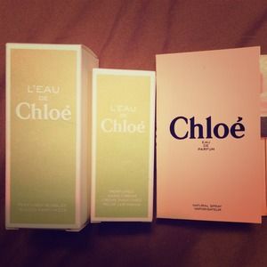 Chloe perfume bubbles, lotion, and sample
