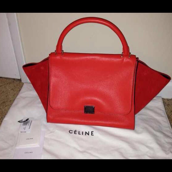 Celine trapeze red ,authentic granted - Picture 1 of 2