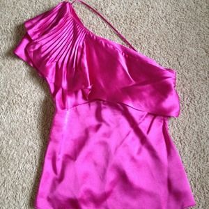 BCBG one shoulder blouse