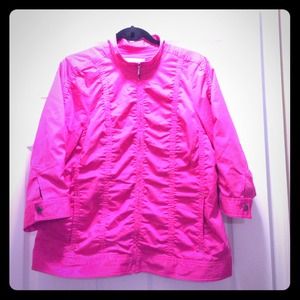 Laura Ashley zip up w/ pockets pink light blazer