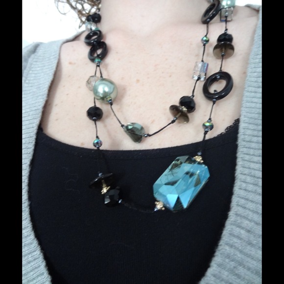 Black & Green Shimmer Necklace