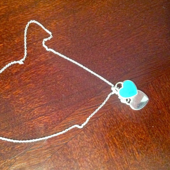 Tiffany double heart tag necklace