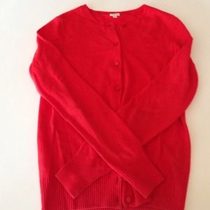 J.crew red cardigan