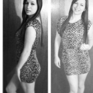 Black & grey leopard dress