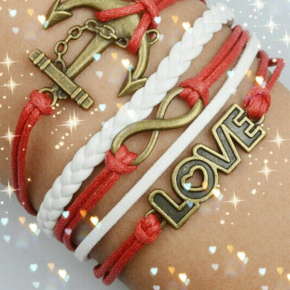 Love,infinity&anchor bracelet