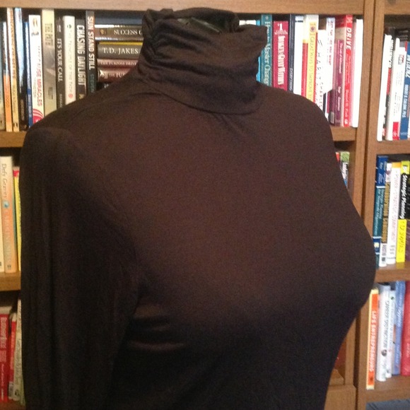 ***SOLD***  Black Ruched turtle neck top, 2x