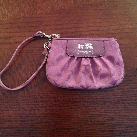 SOLD Purple Coach Wristlet